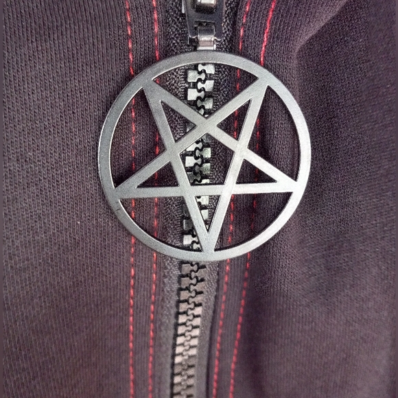 Killstar unisex occult robe hooded jacket duster w/red stitching goth- SOLD@host - Picture 5 of 13